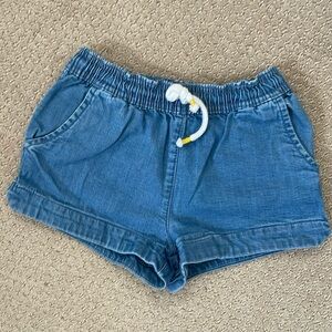 Boden Girls Denim Shorts with Heart Pockets (size 7Y)